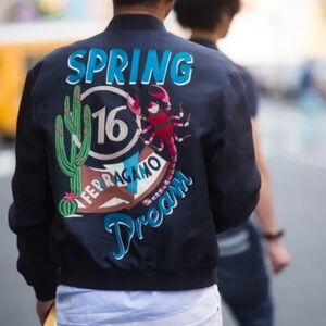 Salvatore Ferragamo Black Jacket with Colorful Embroidery